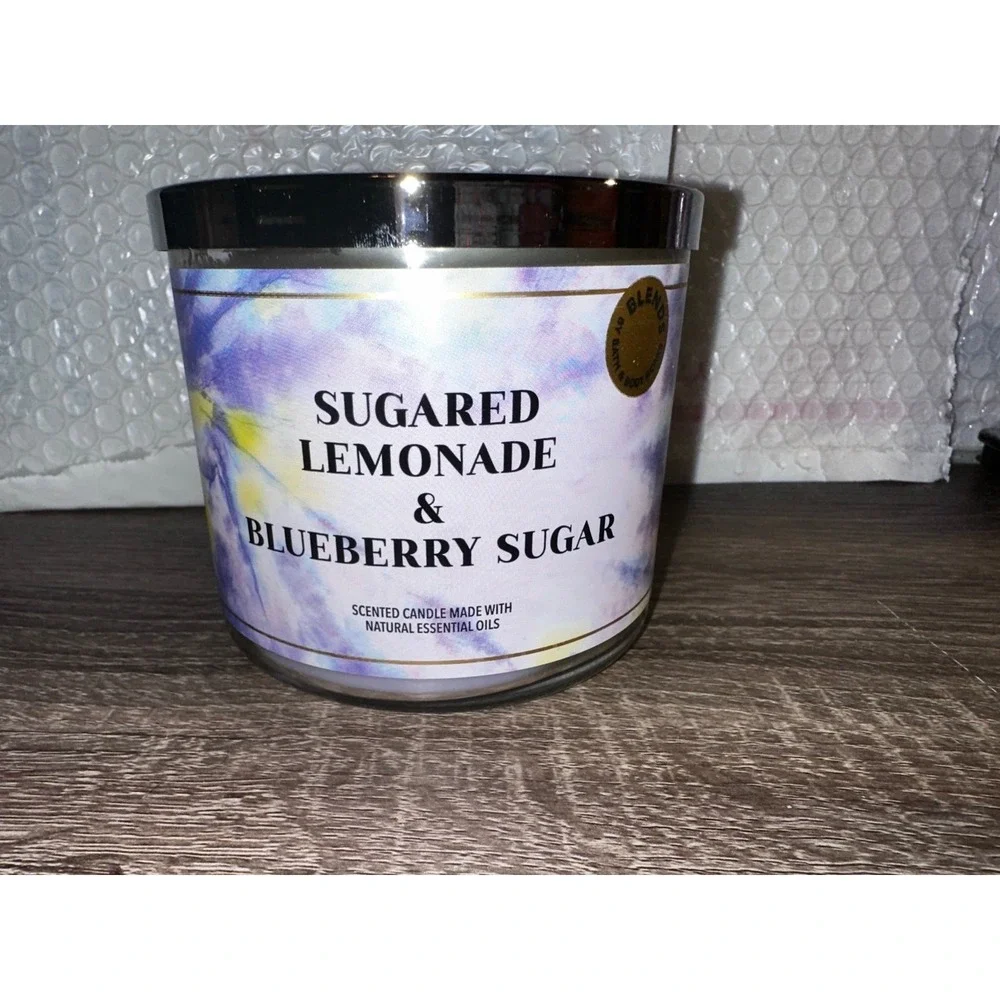 Bath and Body Works Sugared Lemonade Blueberry Sugar 3 Wick Candle